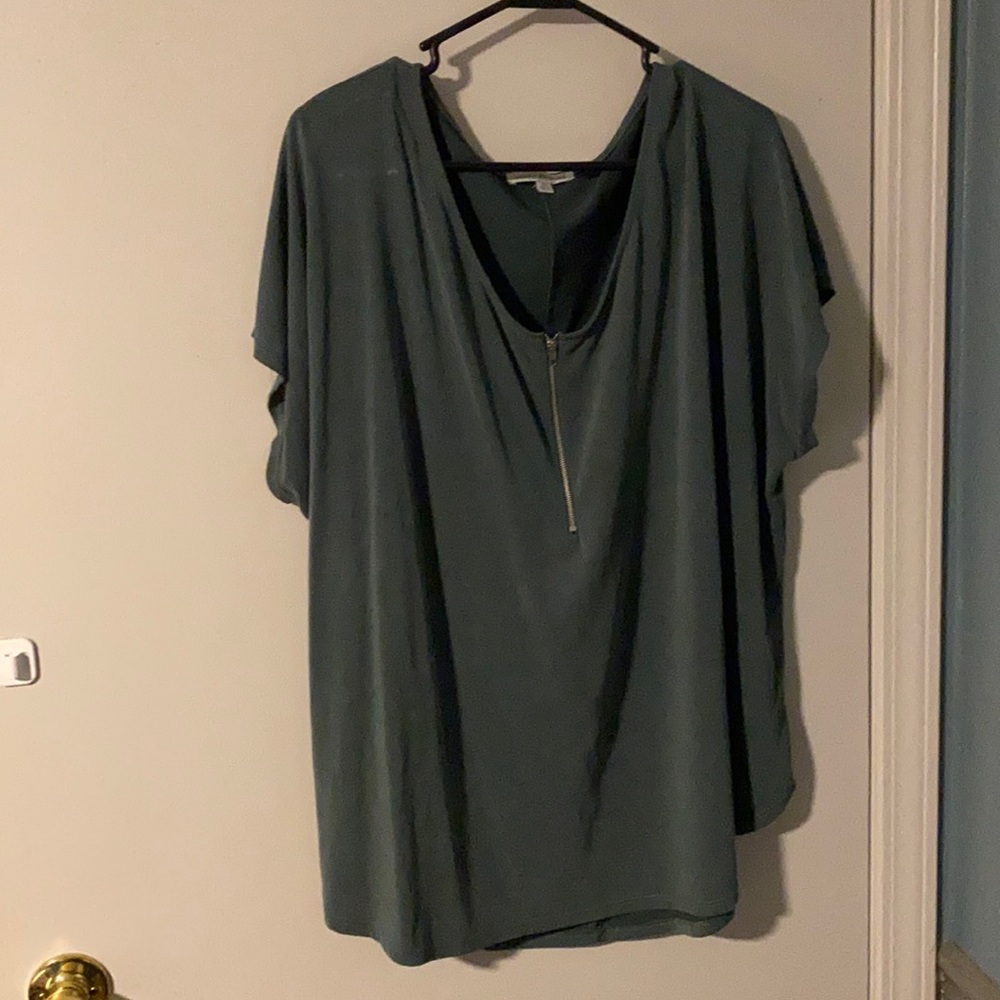 Green envelope brand blue blouse